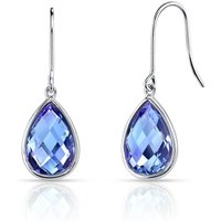 Pear Cut Alexandrite Earrings in 9ct White Gold