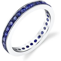 Sapphire Devotion Eternity Ring in Sterling Silver