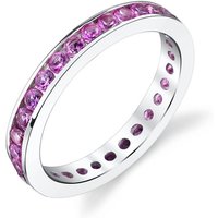 Pink Sapphire Devotion Eternity Ring in Sterling Silver