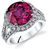 Ruby and CZ Intuition Epic Halo Ring in Sterling Silver