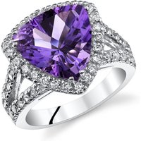 Amethyst and CZ Cocktail Ring in Sterling Silver