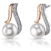Pearl 7.5mm Tone Earrings in Sterling Silver