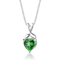 Emerald Limited Edition Ethereal Heart Shaped Pendant Necklace in Sterling Silver