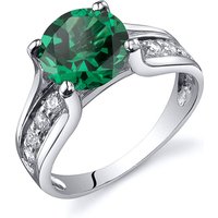 Emerald and CZ Intuition Encased Ring in Sterling Silver