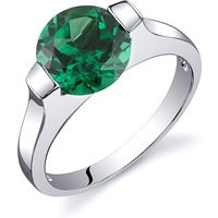 Emerald Bezel Ring in Sterling Silver
