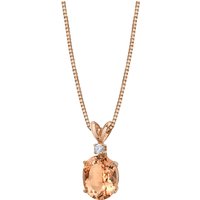 Morganite and Diamond Bejewel Pendant Necklace in 9ct Rose Gold