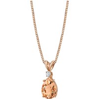 Morganite and Diamond Modest Pendant Necklace in 9ct Rose Gold