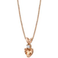 Morganite and Diamond Petite Infatuation Soulmate Heart Pendant Necklace in 9ct Rose Gold