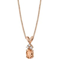 Morganite and Diamond Embellished Bejewel Pendant Necklace in 9ct Rose Gold