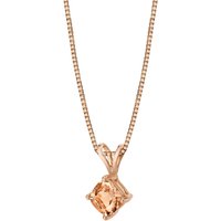 Morganite Cherish Simplicity Pendant Necklace in 9ct Rose Gold