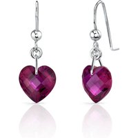 Ruby Infatuation Simplicity Heart Earrings in Sterling Silver