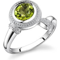 Peridot Intuition Motif Ring in Sterling Silver