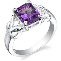 Amethyst Flourish Celtic Ring in Sterling Silver