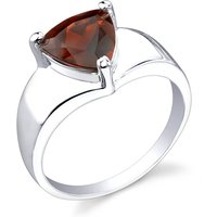 Trillion Cut Garnet Ring in Sterling Silver