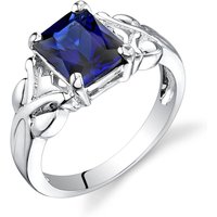 Radiant Cut Sapphire Ring in Sterling Silver