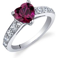 Ruby and CZ Infatuation Heart Ring in Sterling Silver