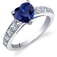 Sapphire and CZ Infatuation Heart Ring in Sterling Silver