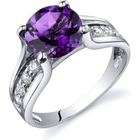 Amethyst and CZ Intuition Encased Ring in Sterling Silver