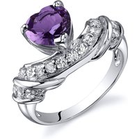 Amethyst and CZ Accent Ring in Sterling Silver
