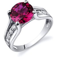Ruby and CZ Intuition Encased Ring in Sterling Silver