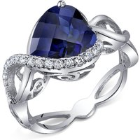 Sapphire and CZ Swirl Ring in Sterling Silver