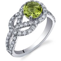 Peridot & CZ Intuition Infinity Ring in Sterling Silver