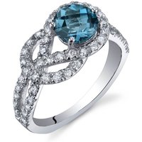 London Blue Topaz & CZ Intuition Infinity Ring in Sterling Silver