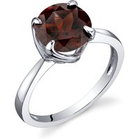 Garnet Intuition Simplicity Ring in Sterling Silver