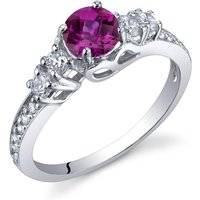 Ruby and CZ Intuition Solstice Ring in Sterling Silver