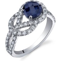 Sapphire and CZ Intuition Infinity Ring in Sterling Silver