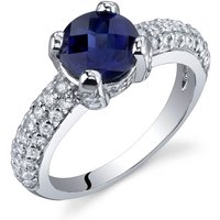 Sapphire and CZ Cocktail Ring in Sterling Silver
