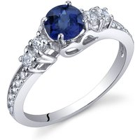 Sapphire and CZ Intuition Solstice Ring in Sterling Silver