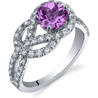 Pink Sapphire and CZ Intuition Infinity Ring in Sterling Silver