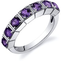 Amethyst Intuition Siete Ring in Sterling Silver