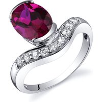 Ruby and CZ Channel Ring in Sterling Silver