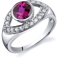 Ruby and CZ Accent Ring in Sterling Silver