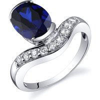 Sapphire and CZ Channel Ring in Sterling Silver