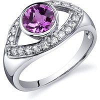 Pink Sapphire and CZ Captivating Curves Ring in Sterling Silver