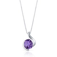 Amethyst Intuition Swirl Pendant Necklace in Sterling Silver