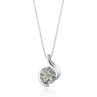 Green Amethyst Intuition Swirl Pendant Necklace in Sterling Silver