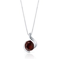 Garnet Intuition Swirl Pendant Necklace in Sterling Silver