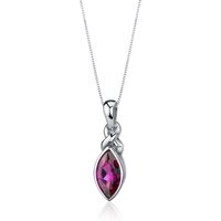 Ruby Vitality Celtic Pendant Necklace in Sterling Silver