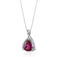 Ruby Modest Enveloped Pendant Necklace in Sterling Silver