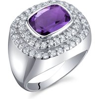 Amethyst and CZ Sparkle Ring in Sterling Silver