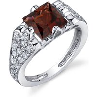 Garnet and CZ Legacy Opulence Ring in Sterling Silver