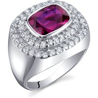 Ruby and CZ Sparkle Ring in Sterling Silver