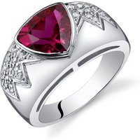 Ruby and CZ Museum Ring in Sterling Silver