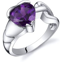 Amethyst Infatuation Heart Knot Ring in Sterling Silver