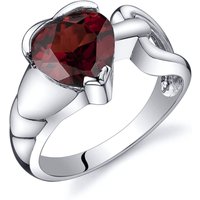 Garnet Infatuation Heart Knot Ring in Sterling Silver