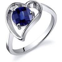Sapphire Infatuation Asymmetric Heart Ring in Sterling Silver